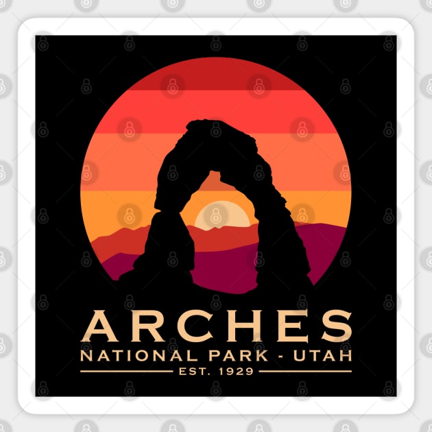 Arches National Park Utah - Est 1929 Magnet by Sachpica